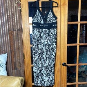 Style &Co Black and White Patterned Maxi, Size 1X